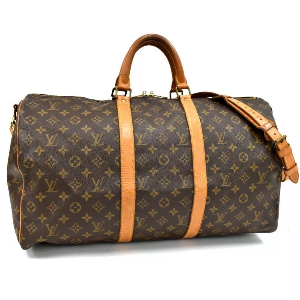 Auth LOUIS VUITTON Monogram Keepall Bandouliere 50